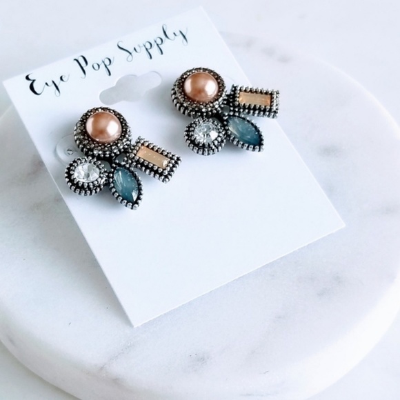 Eye Pop Supply Jewelry - Multi Color Crystal Flower Earrings 🍂HOST PICK🍂